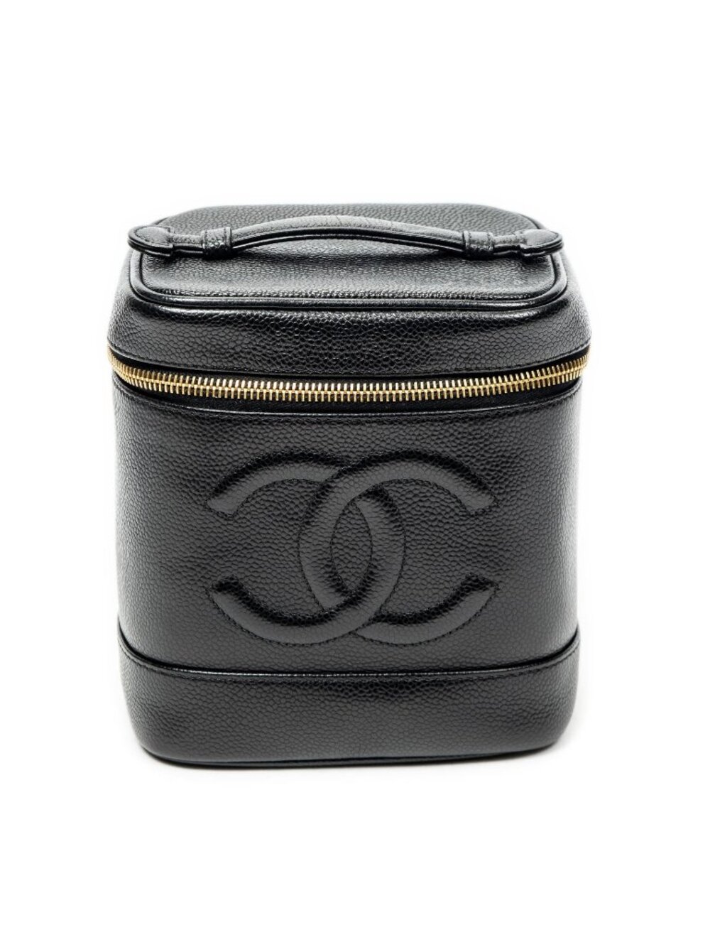 Chanel Timeless Tall Vanity Case Black Caviar Leather